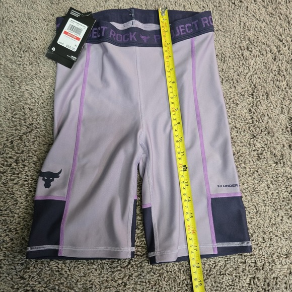 NEW Under Armour Project Rock Compression Bike Shorts Womens XS Purple $50 - Picture 4 of 6